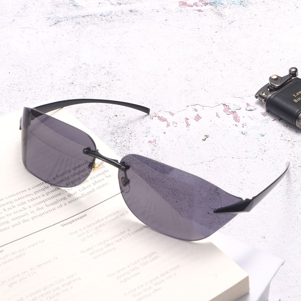 Dollger Rectangle Rimless Tinted Sunglasses