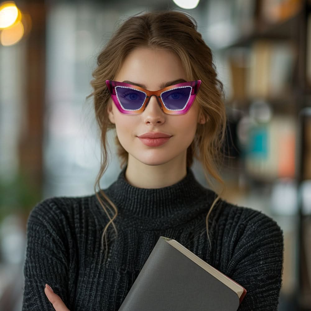 Dollger Retro-Vintage Lightweight Cat-Eye Tinted Sunglasses