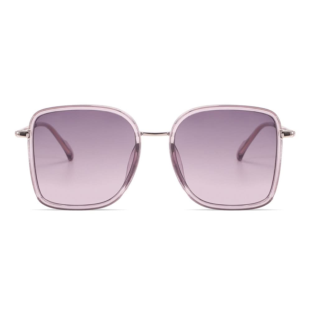 Dollger Wine Color Vintage Metal Geometric Tinted Sunglasses