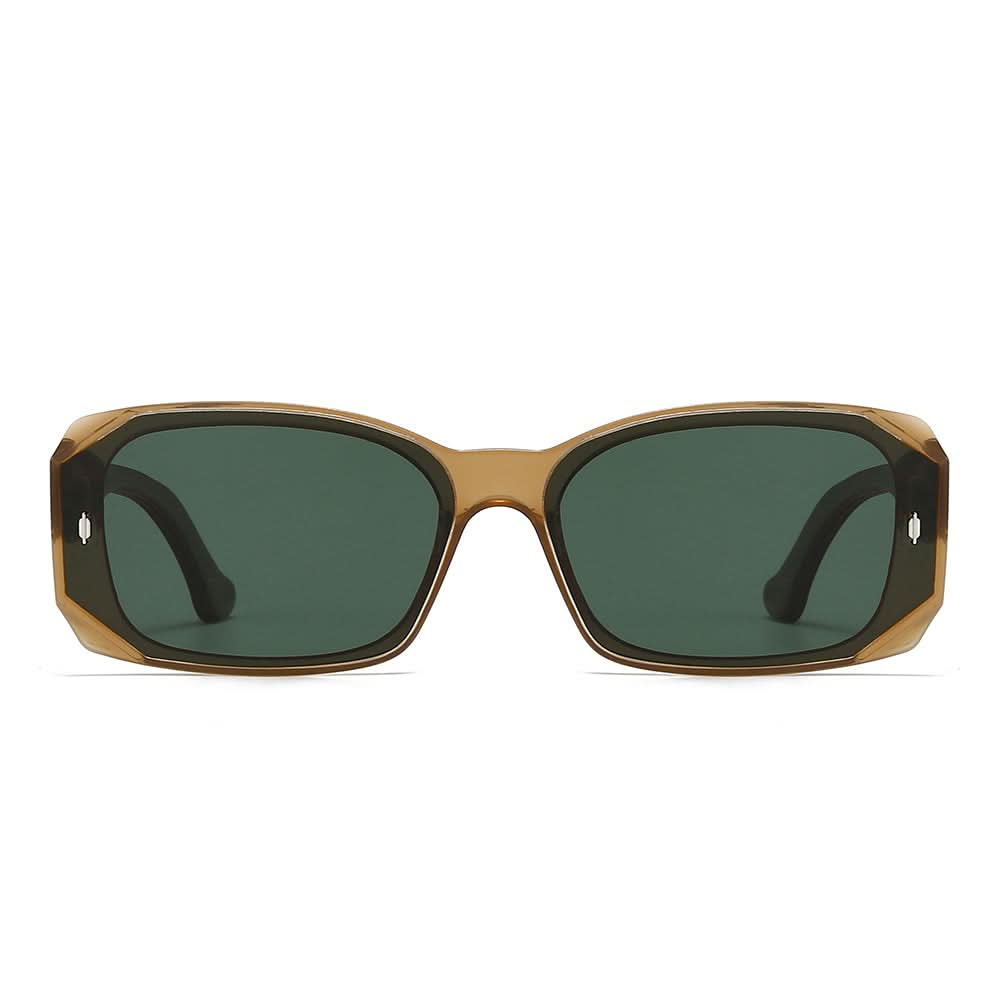 Dollger Square Wooden Temples Retro Sunglasses