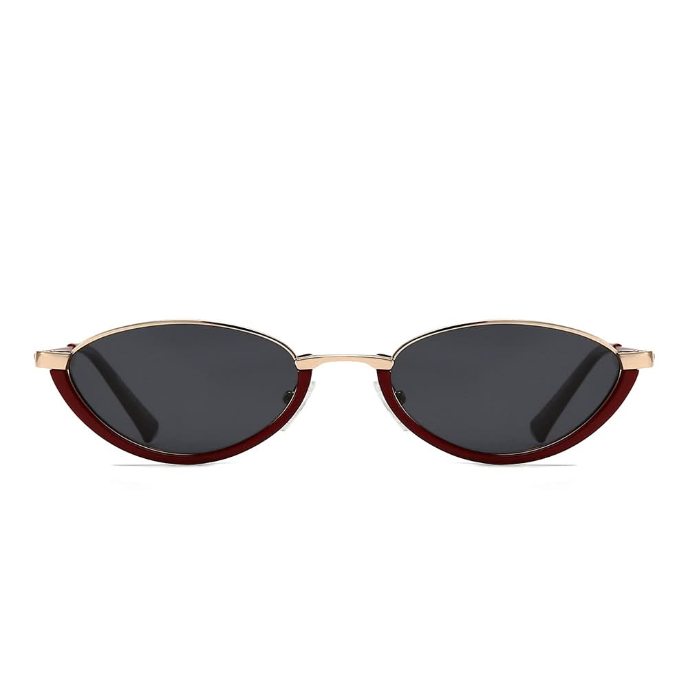 Dollger Semi-Rimless Oval Black Frame Sunglasses