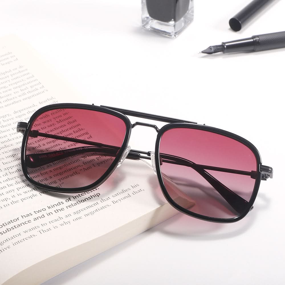 Dollger Square Aviator Black Sunglasses