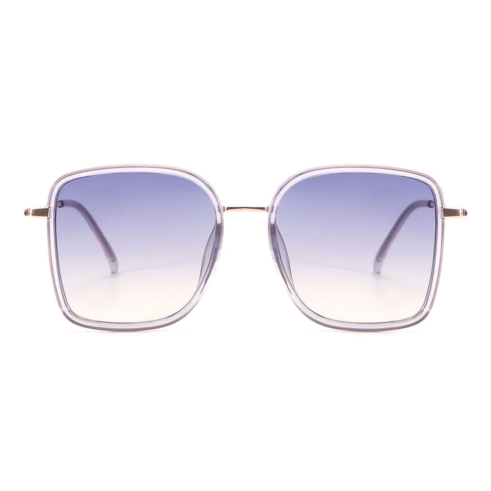 Dollger Wine Color Vintage Metal Geometric Tinted Sunglasses