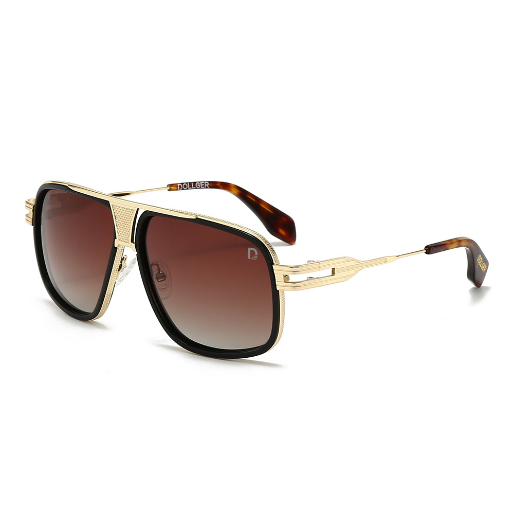 Dollger Aviator Square Black Grey Sunglasses