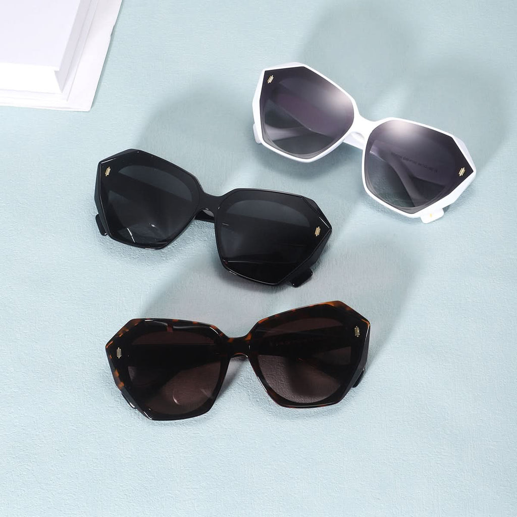 Retro Tinted Polygonal Cat Eye Sunglasses