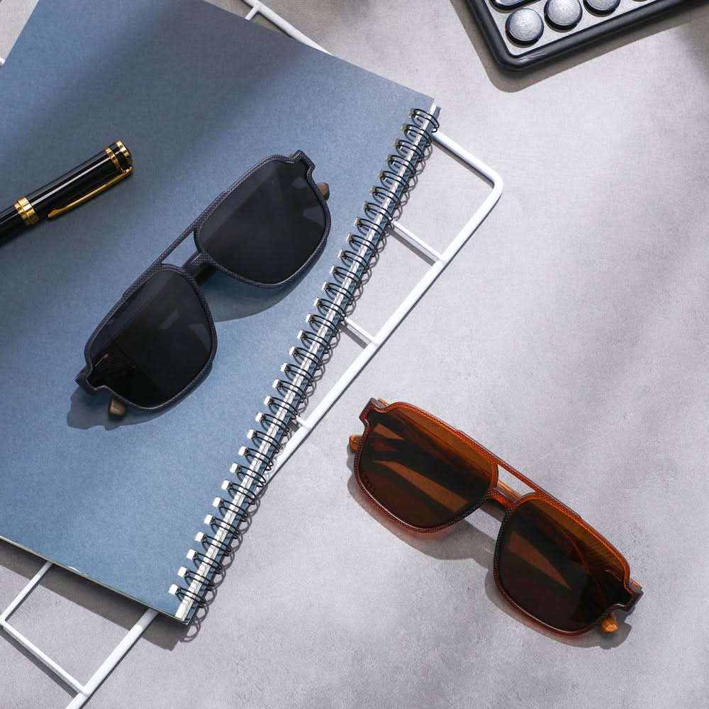 Dollger Black Oversized Aviator Sunglasses